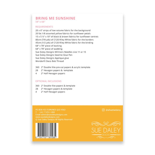 Bring Me Sunshine Quilt Pattern by Sue Daley