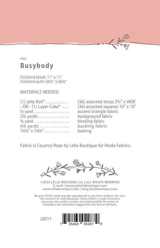 Busybody Quilt Pattern by Lella Boutique