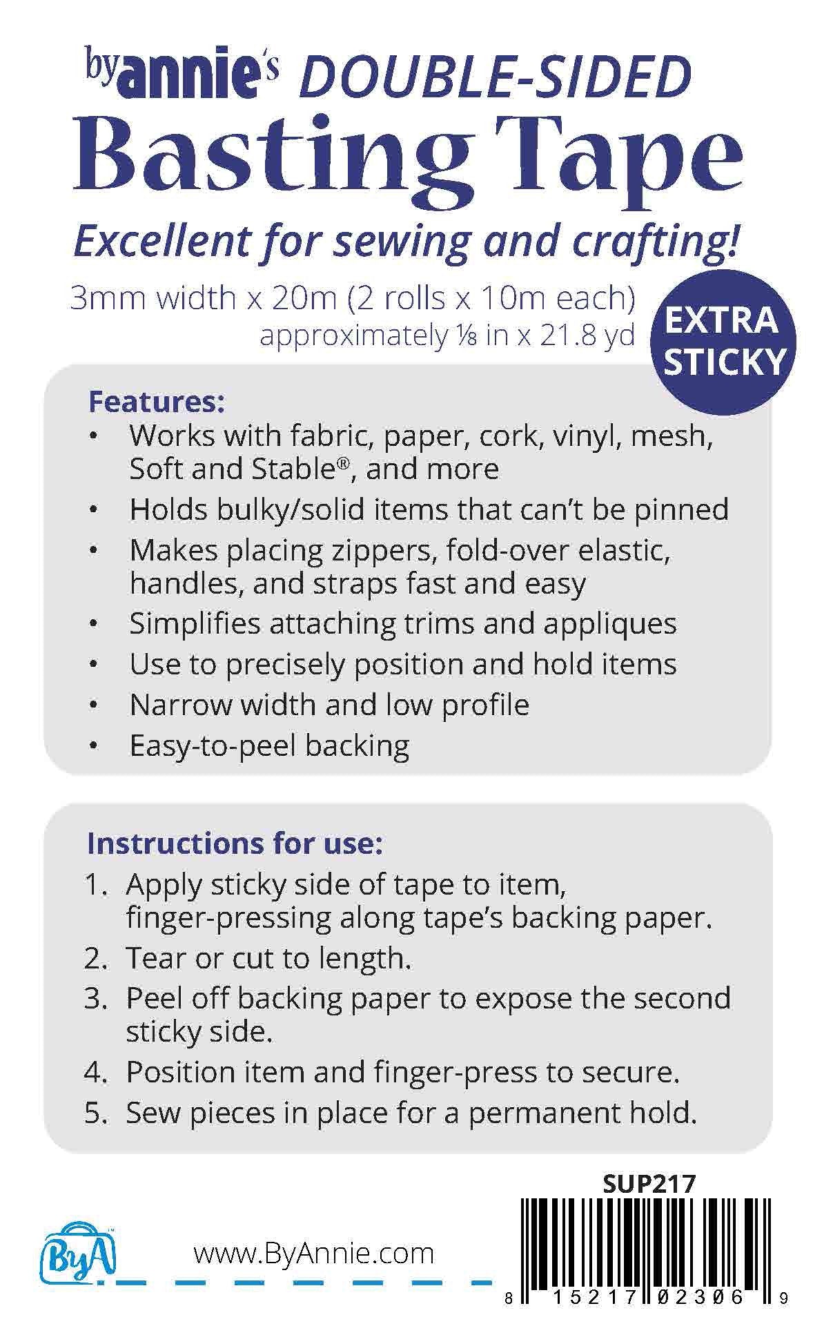 ByAnnie's Double Sided Basting Tape 1/8in x 21-4/5yds # SUP217