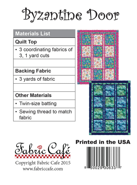 Byzantine Door Quilt Pattern by Fabric Cafe