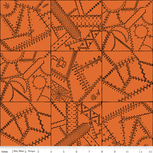 Scary Scraps by J. Wecker-Frisch : Crazy Patchwork Orange C17604-ORANGE