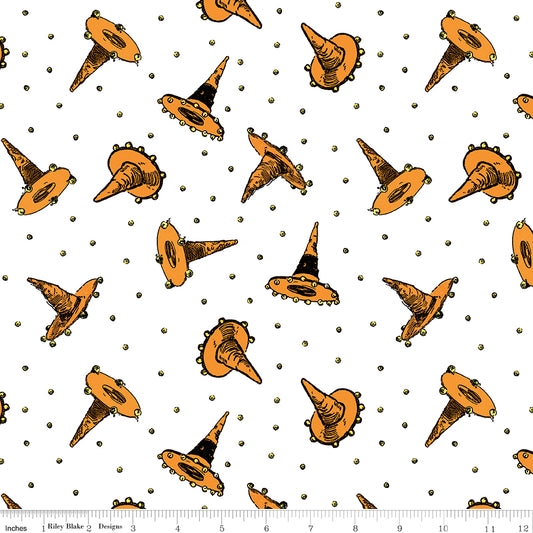 Scary Scraps by J. Wecker-Frisch : Festive Hat Toss White C17605-WHITE