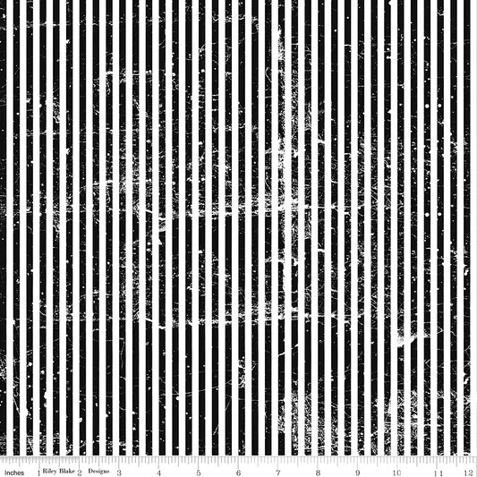 Scary Scraps by J. Wecker-Frisch : Stressed Stripes Black C17613-BLACK