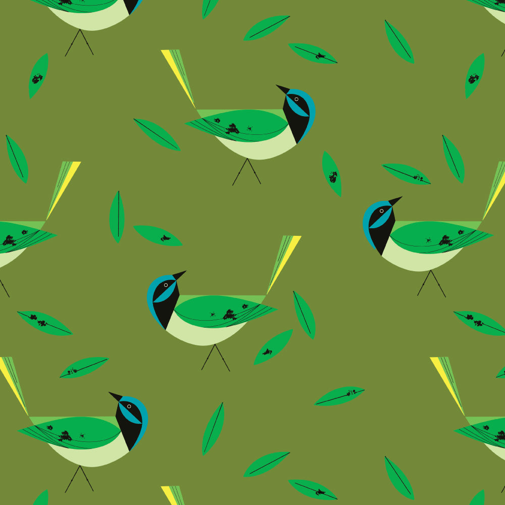 Iconic Vol. 2 by Charley Harper : Green Jay Poplin CH-49