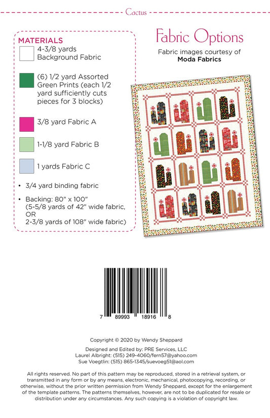 Cactus Quilt Pattern by Wendy Sheppard
