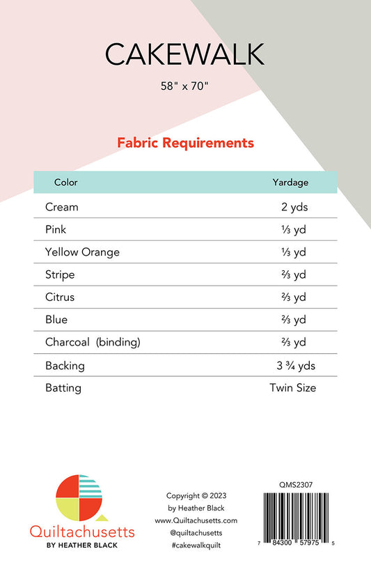 Cake Walk Quilt Pattern by Quiltachusetts