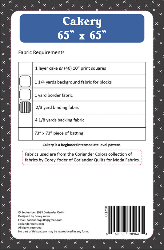 Cakery Quilt Pattern by Corriander Quilts - Special Order