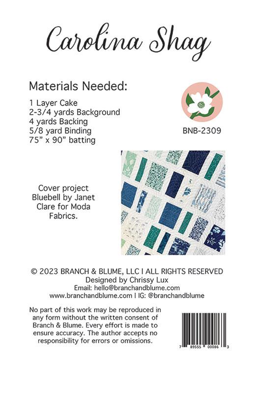 Carolina Shag Quilt Pattern by Branch & Blume