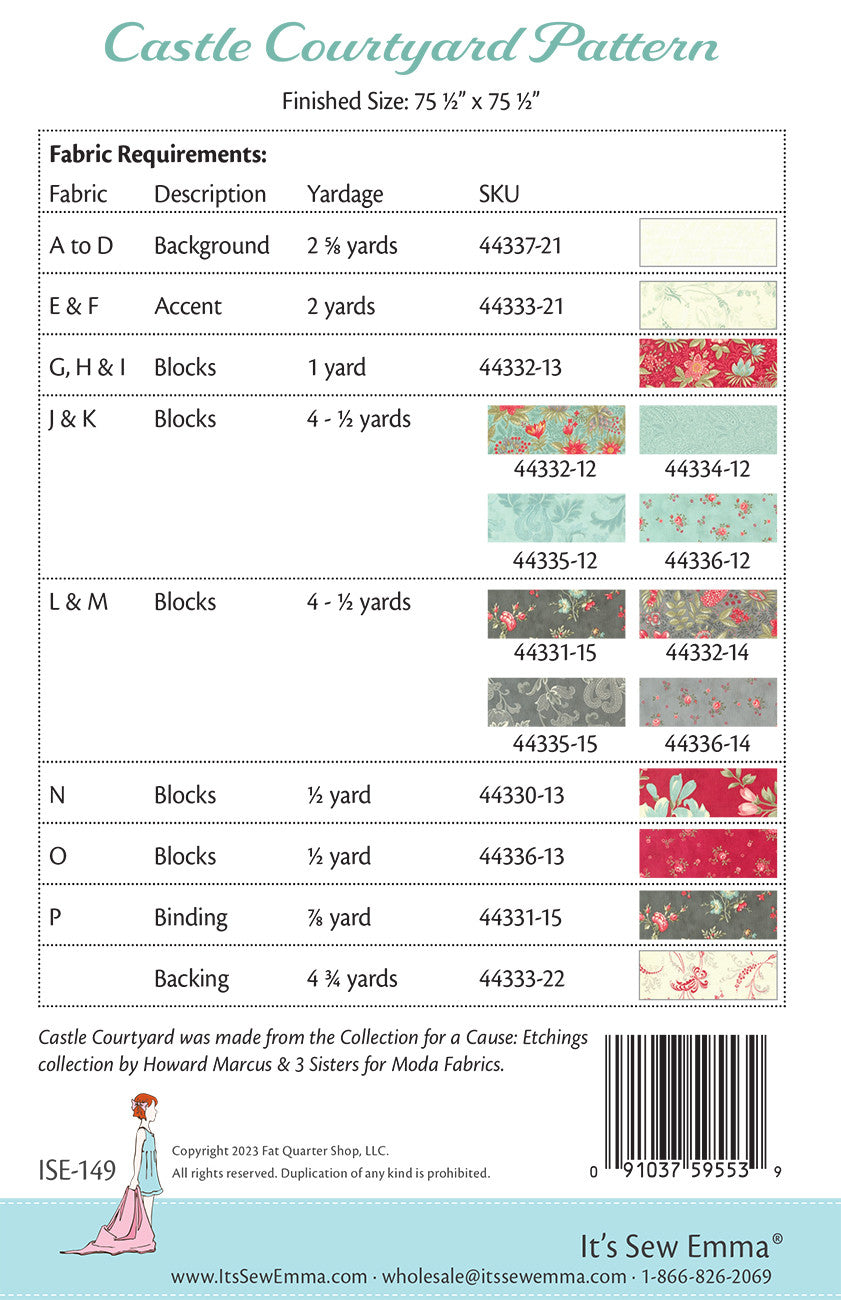 Castle Courtyard Quilt Pattern by It’s Sew Emma