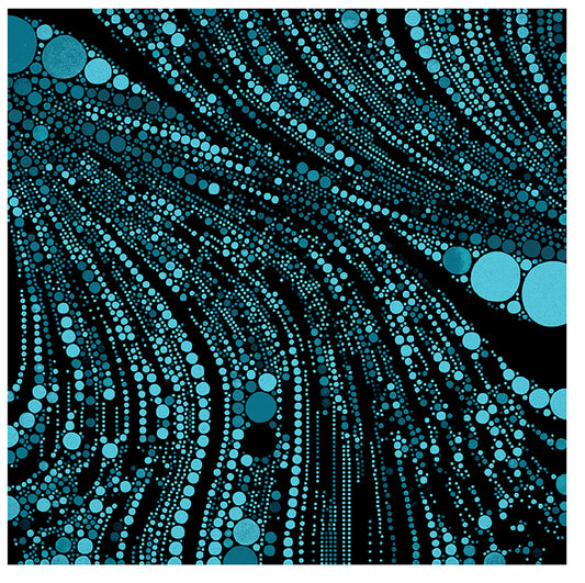 Cat Artistry by Peggy Collins : Circled Swirl Turquoise 16737-84