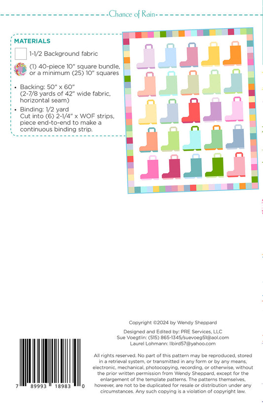 Chance of Rain Quilt Pattern by Wendy Sheppard