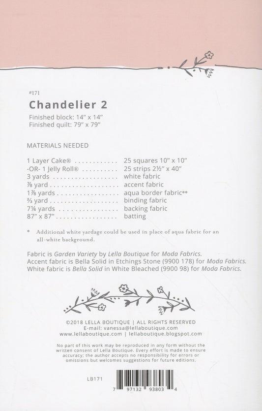 Chandelier 2 Quilt Pattern by Lella Boutique
