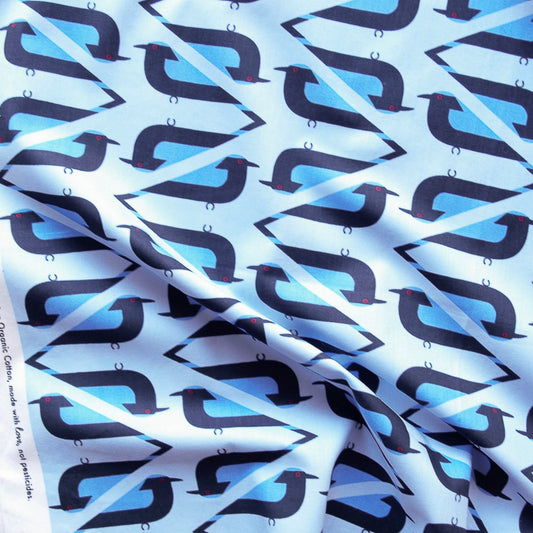 Charley Harper Discovery Place - Asian Fairy Bluebird Poplin CH-354