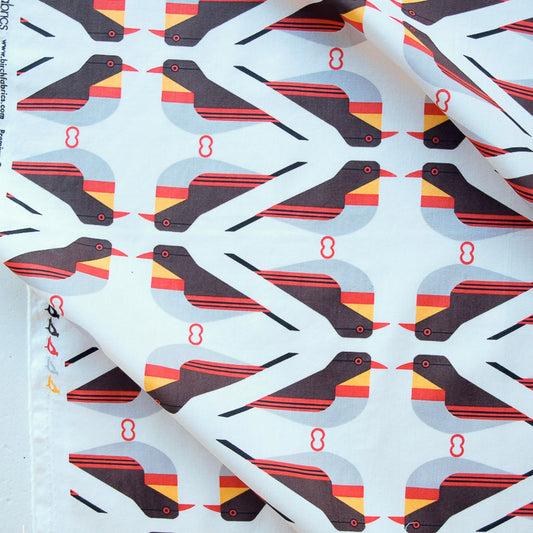 Charley Harper Discovery Place - Red Billed Leothrix Poplin CH-356