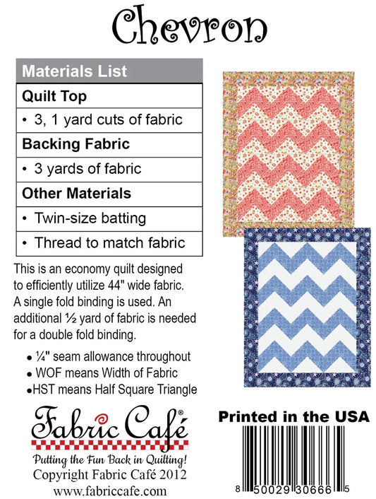 Chevron Quilt Pattern by Fabric Cafe
