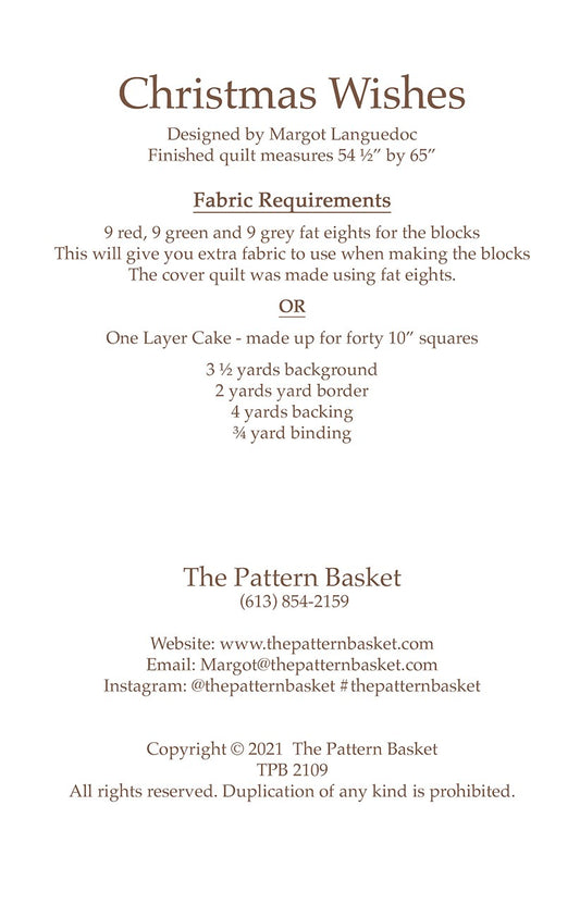 Christmas Wishes Quilt Pattern by The Pattern Basket