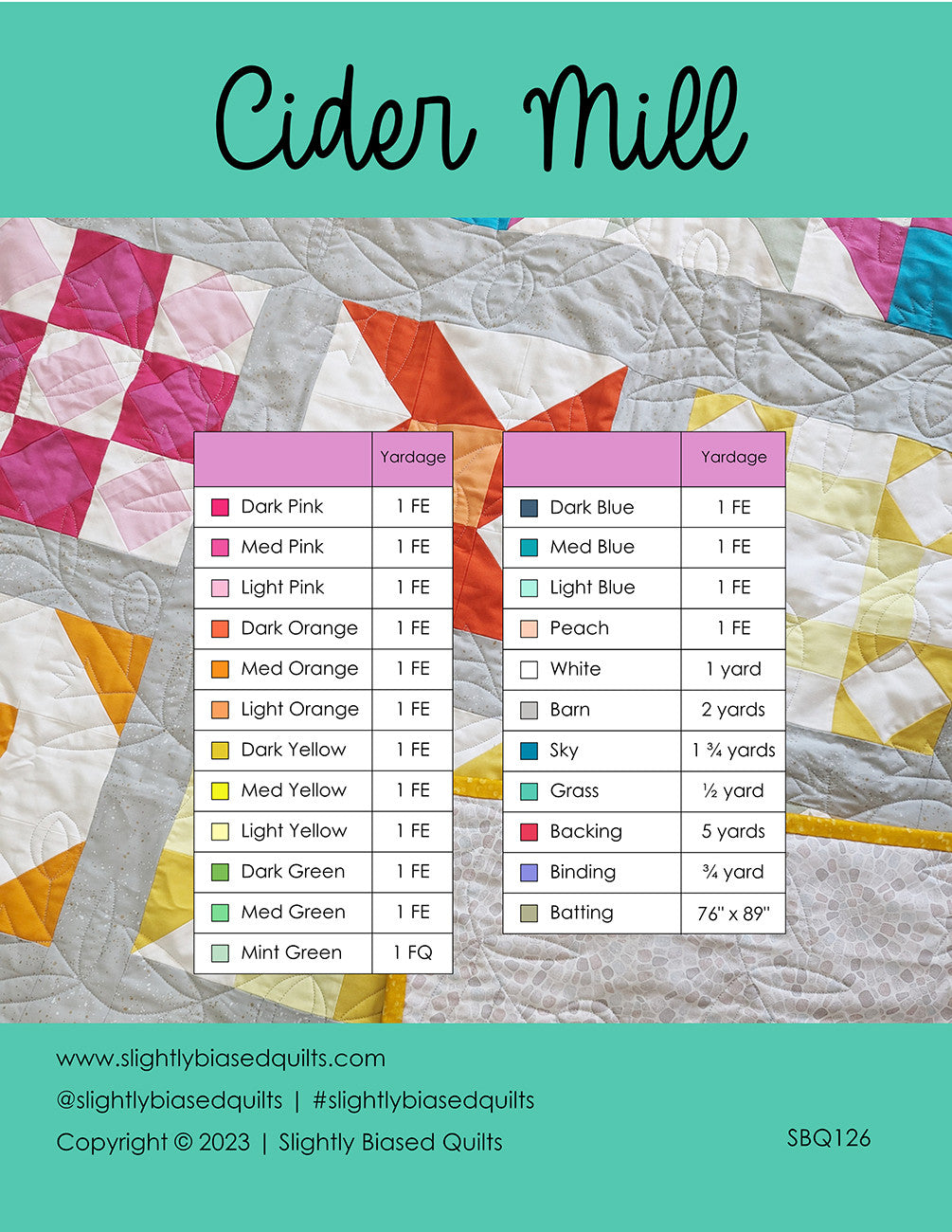 Cider Mill Block of the Month Quilt Pattern by Slightly Biased Quilts