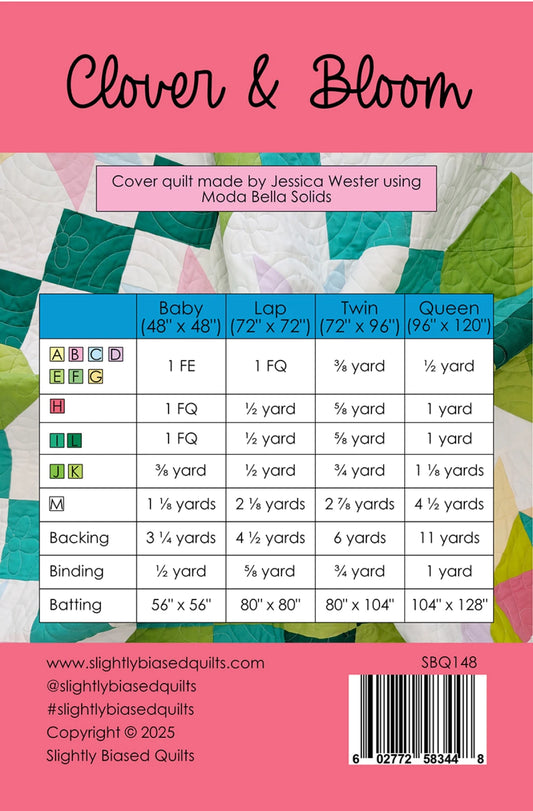Clover and Bloom Quilt Pattern by Slightly Biased Quilts