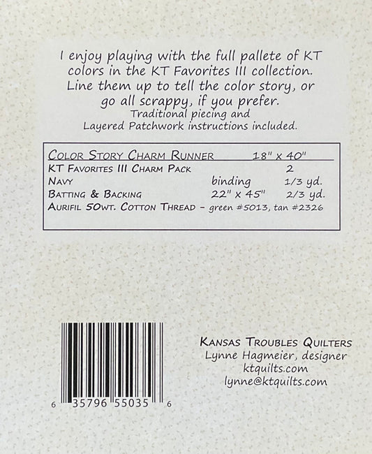 Color Story Table Runner Pattern by Kansas Troubles Quilters