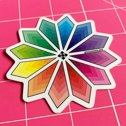 Colorburst Quilt Block Sticker by Sassafras Lane