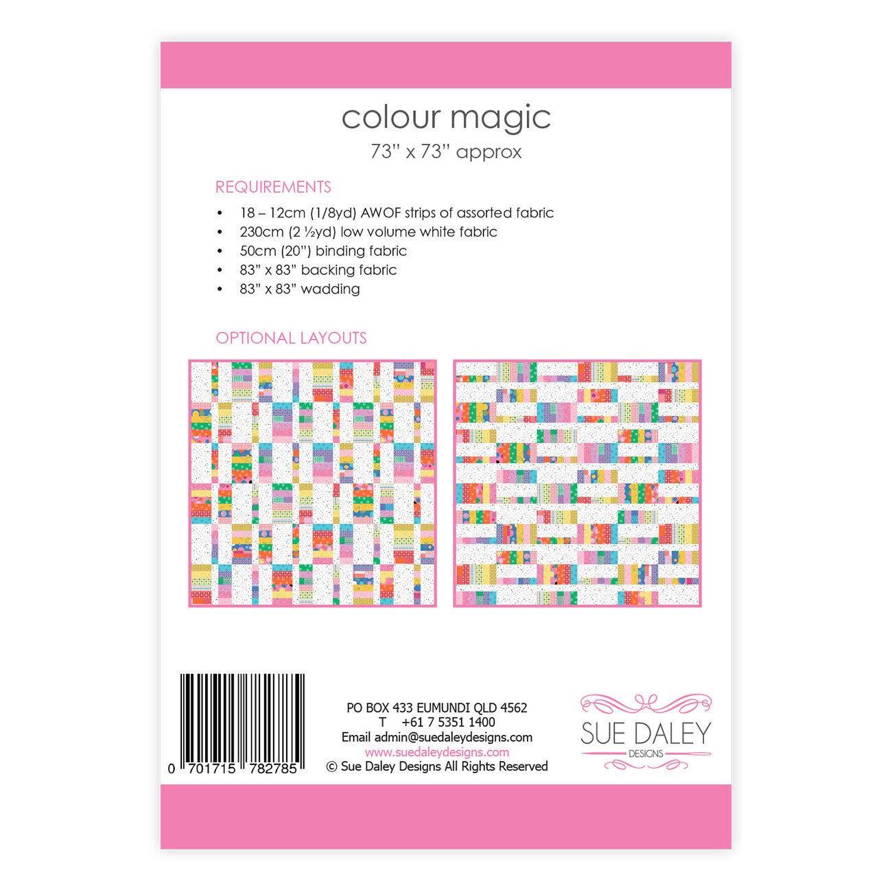 Colour Magic Quilt Pattern by Sue Daley