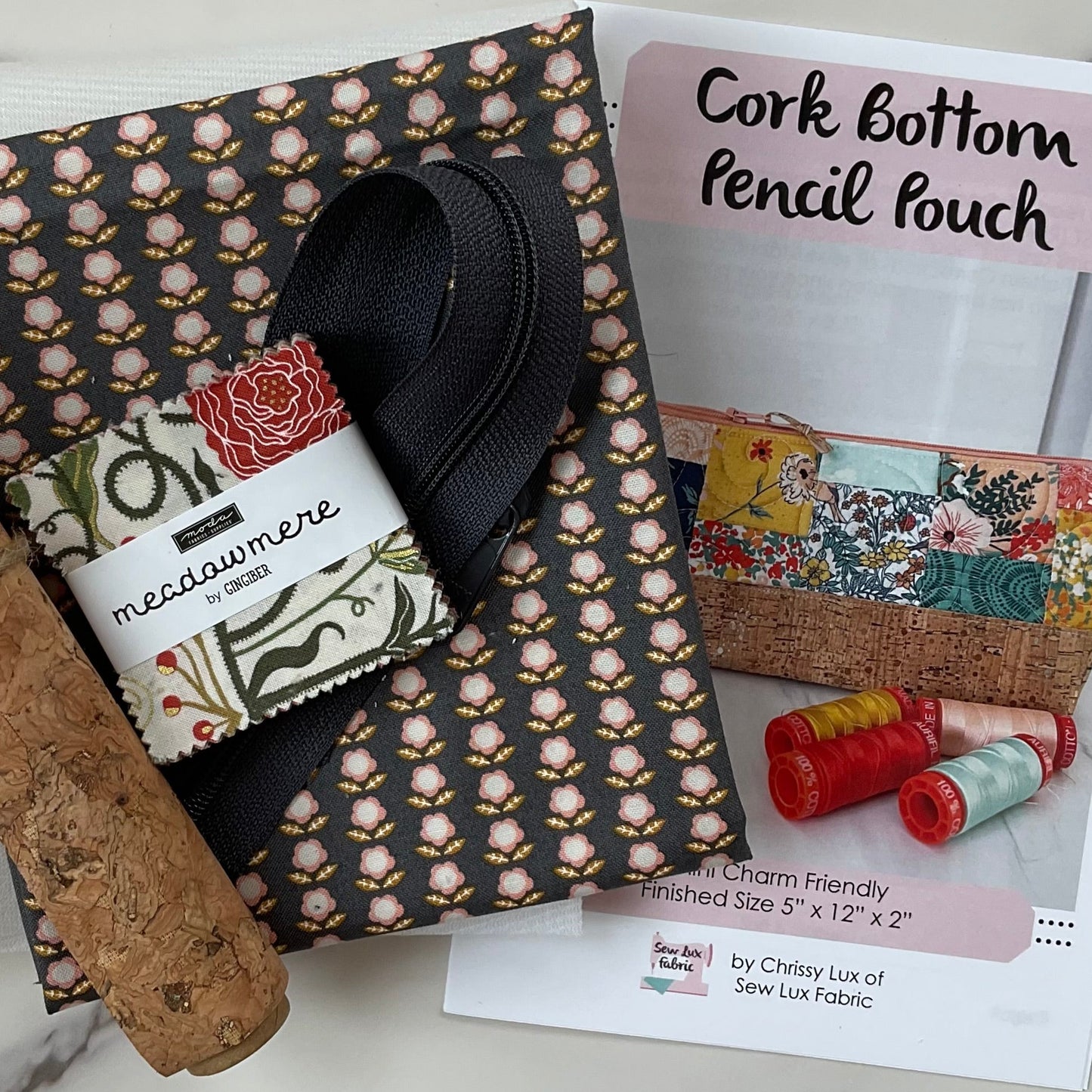 Cork Bottom Pencil Pouch Kit featuring Meadowmere by Gingiber