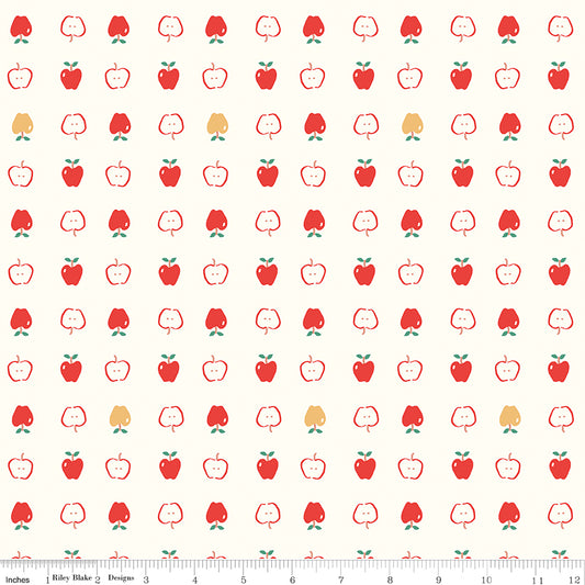 Cotton Nook by Minki Kim : Apples Vintage White C17972-VINTAGEWHITE