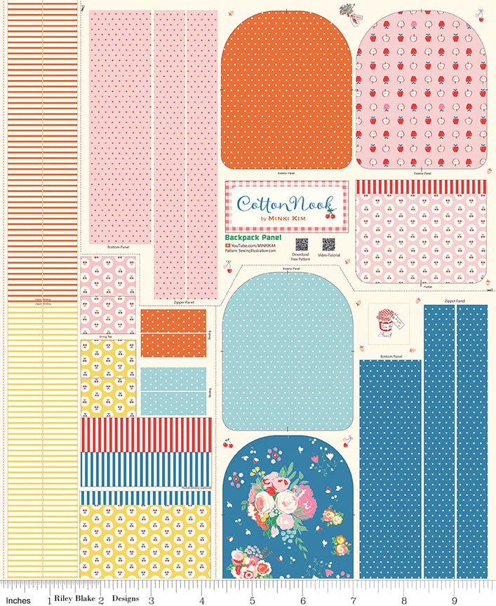 Cotton Nook by Minki Kim : Cut and Sew Backpack Panel