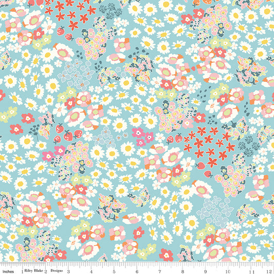 Cotton Nook by Minki Kim : Flowerbed Aqua C17971-AQUA