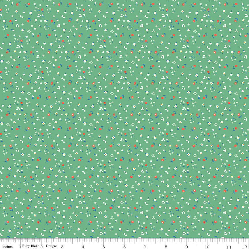 Cotton Nook by Minki Kim : Flowers Green C17975-GREEN