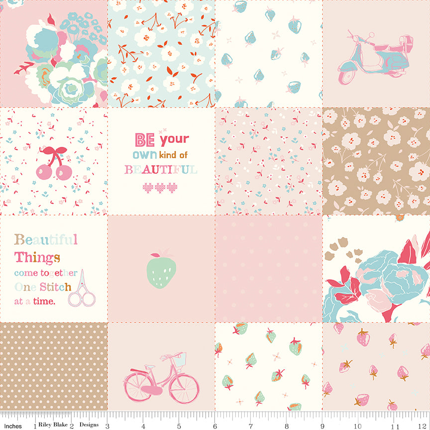 Cotton Nook by Minki Kim : Patchwork Pink C17978-PINK