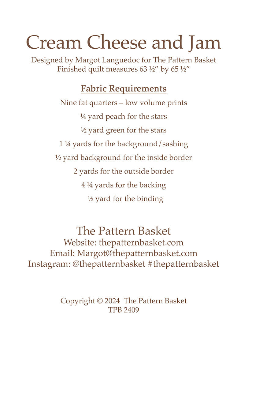 Cream Cheese and Jam Quilt Pattern by The Pattern Basket