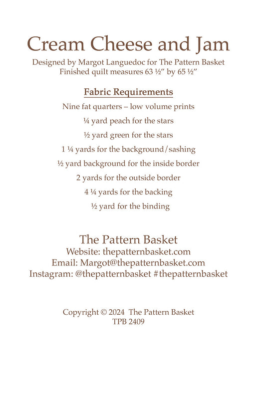 Cream Cheese and Jam Quilt Pattern by The Pattern Basket