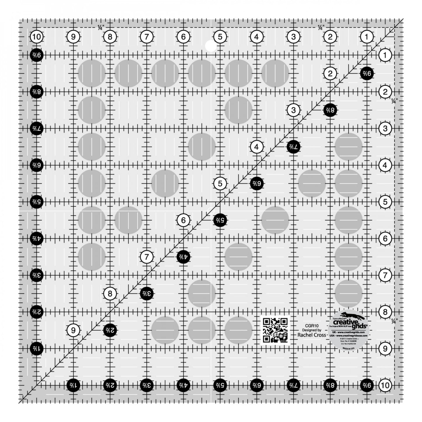 Creative Grids Quilt Ruler 10-1/2in Square CGR10