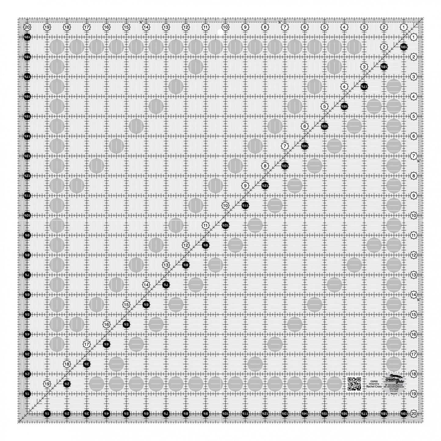 Creative Grids Quilt Ruler 20-1/2in Square #CGR20