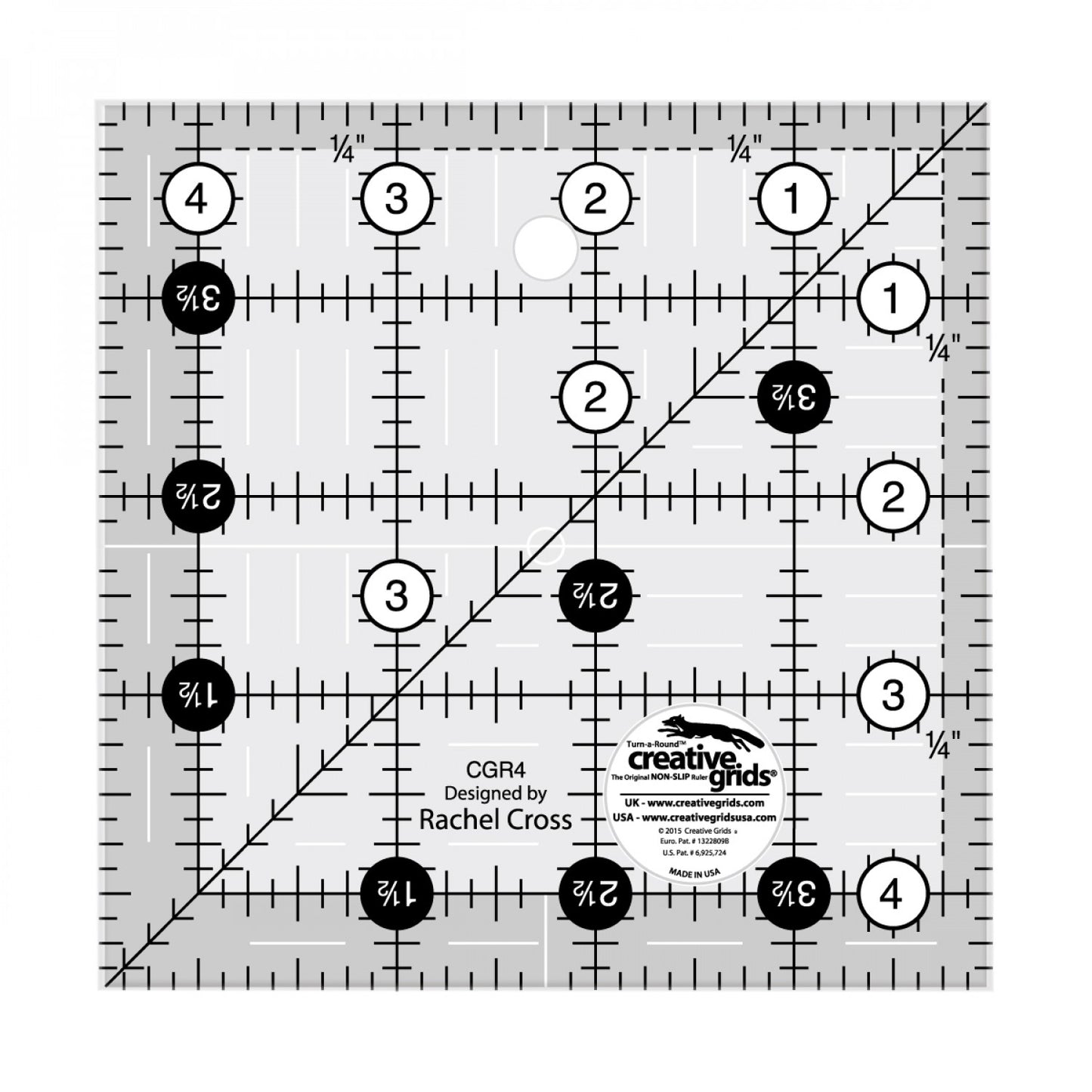 Creative Grids Quilt Ruler 4-1/2in Square CGR4