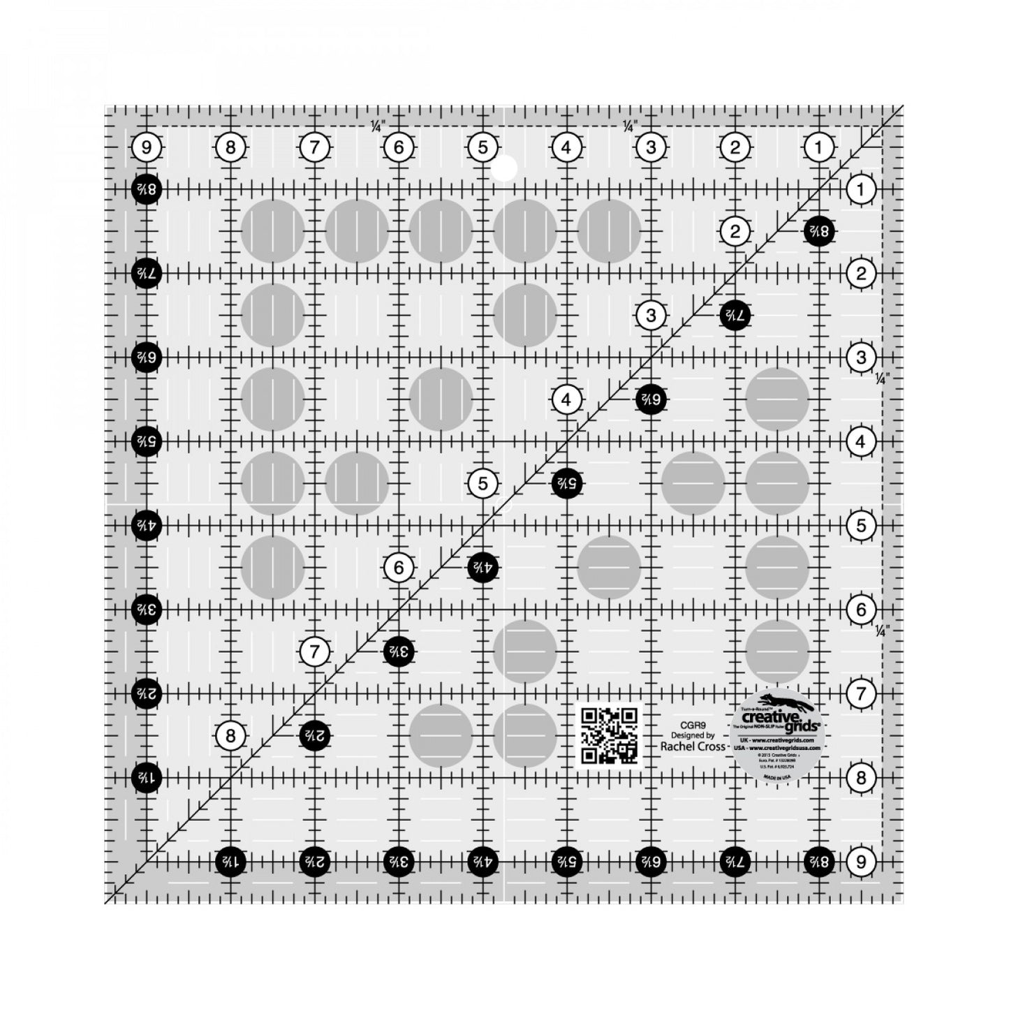 Creative Grids Quilt Ruler 9-1/2in Square CGR9