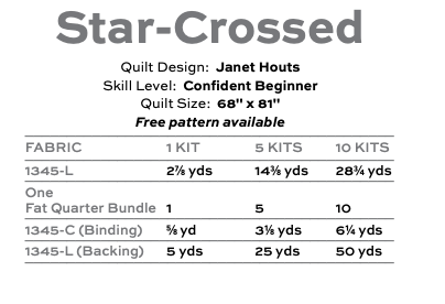 Crisscross by Andover Fabrics - Star Crossed Quilt Kit