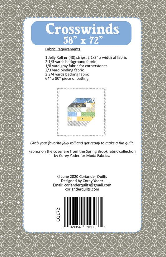 Crosswinds Quilt Pattern by Coriander Quilts - Special Order