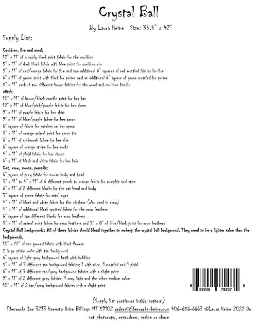 Crystal Ball Collage Pattern # FWLHCB - Special Order