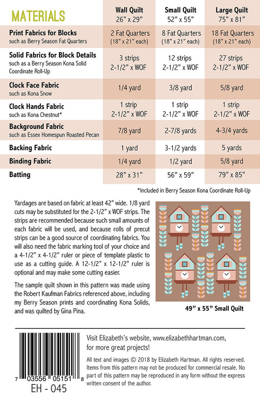 Cuckoo Quilt Pattern by Elizabeth Hartman