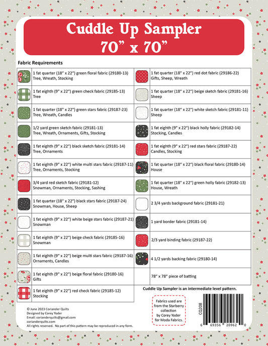Cuddle Up Sampler Quilt Pattern by Coriander Quilts - Special Order