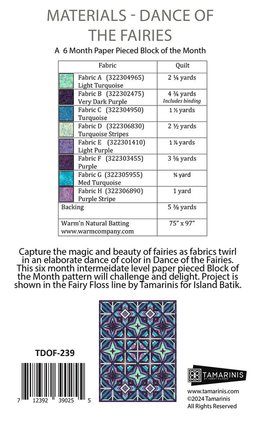 Dance of the Fairies Block of the Month Quilt Pattern by Tamarinis