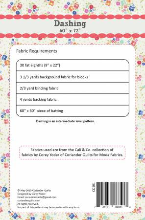 Dashing Quilt Pattern by Coriander Quilts - Special Order