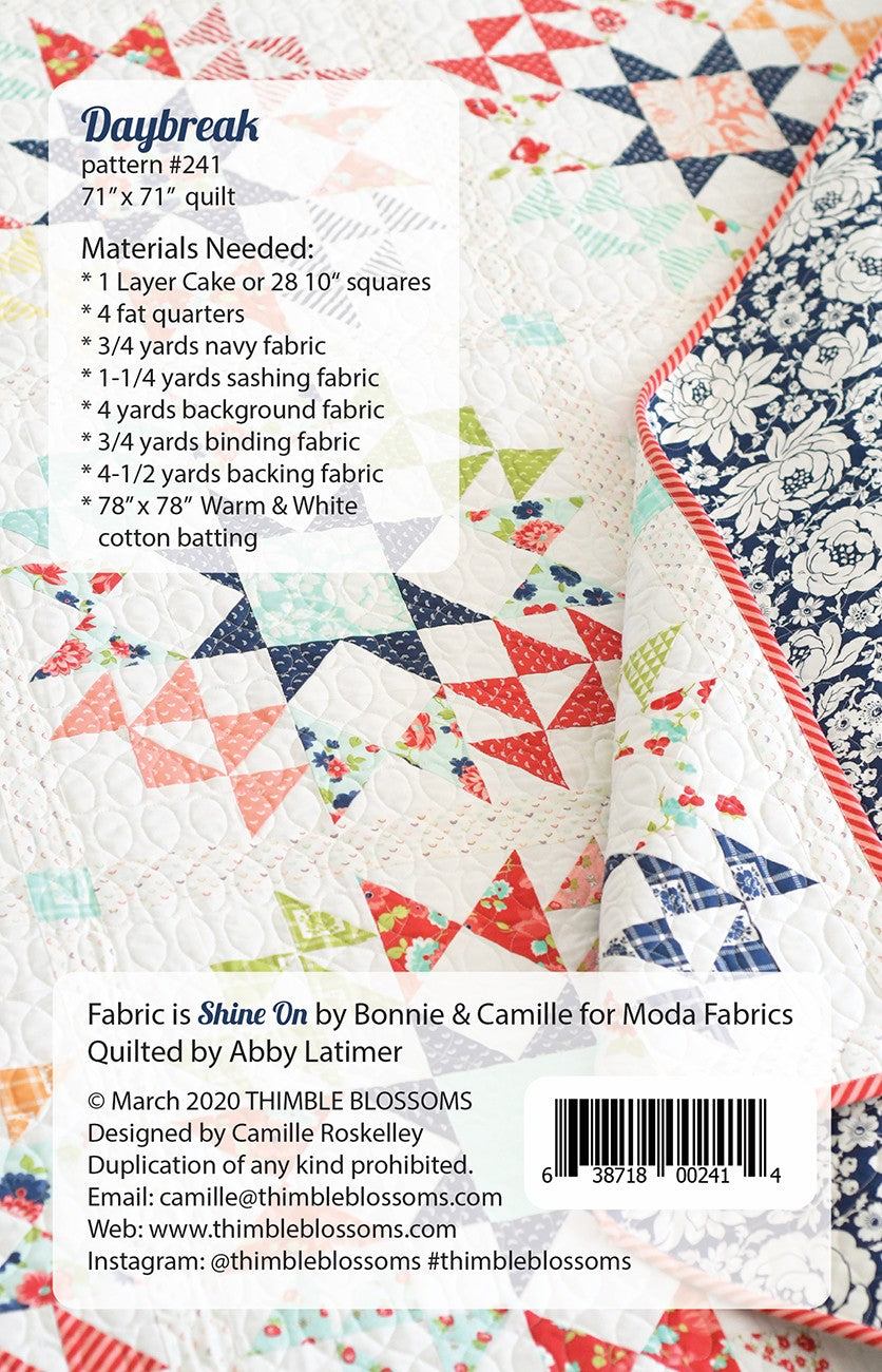 Daybreak Quilt Pattern by Thimble Blossoms