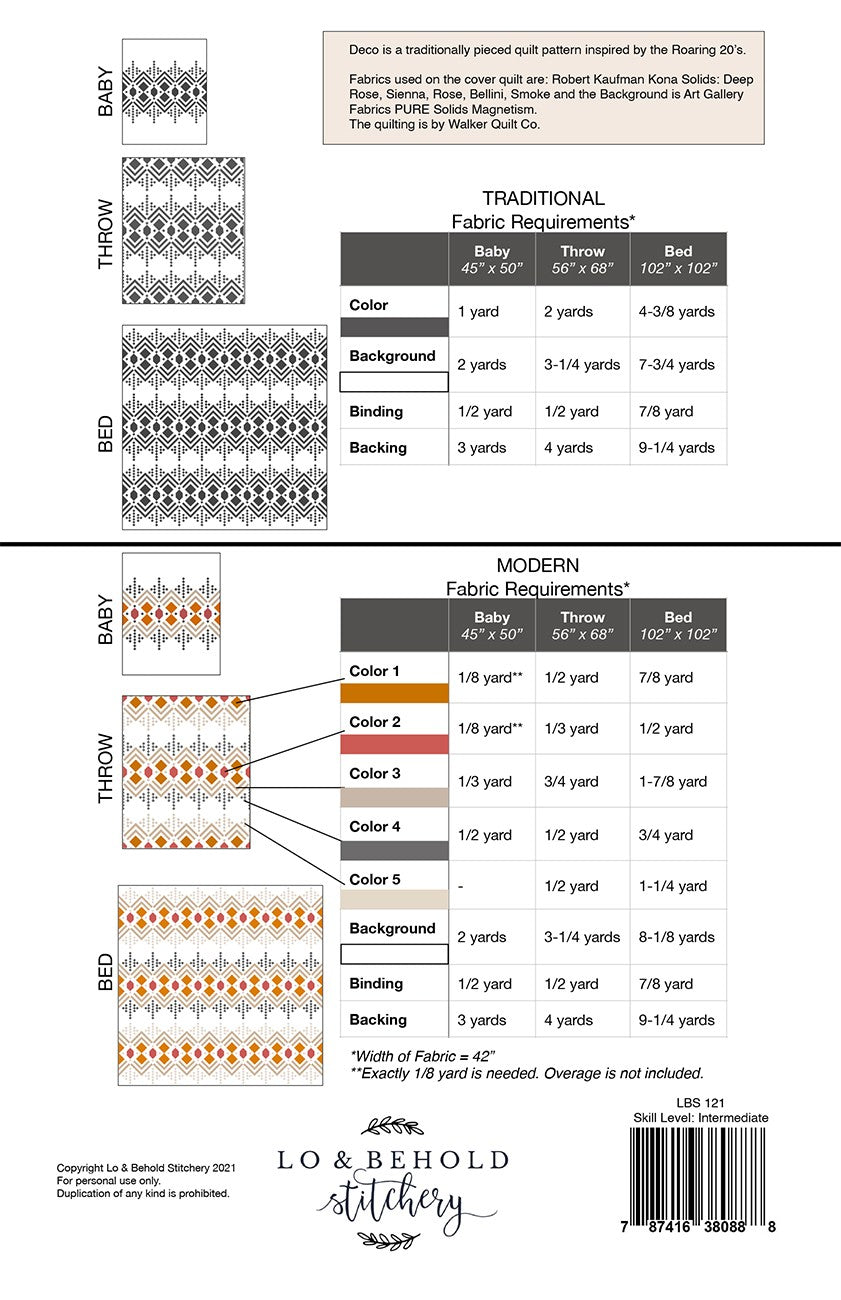 Deco Quilt Pattern by Lo & Behold Stitchery