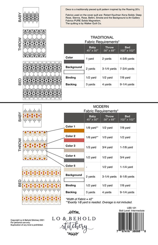 Deco Quilt Pattern by Lo & Behold Stitchery