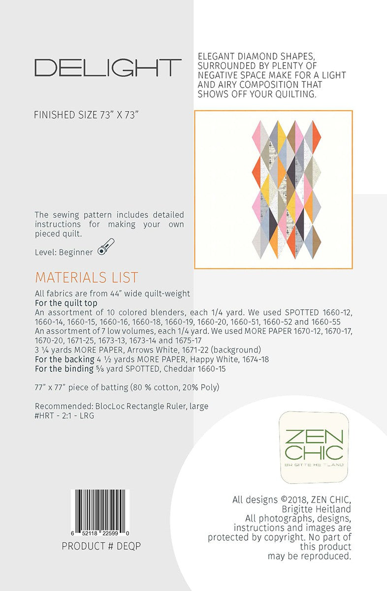 Delight Quilt Pattern by Zen Chic