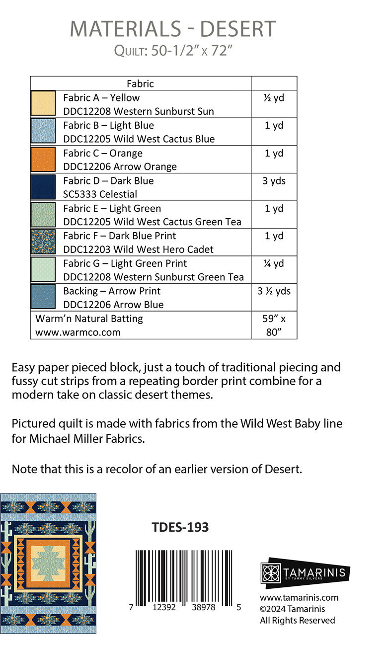Desert Quilt Pattern by Tamarinis