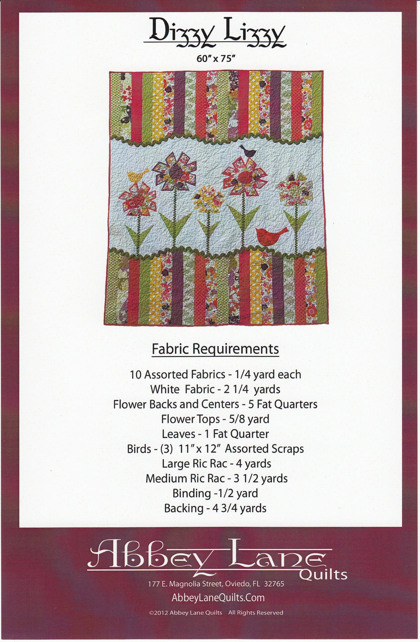 Dizzy Lizzy Applique Quilt Pattern by Abbey Lane Quilts